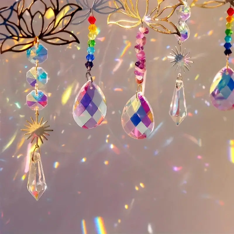 Regenbogen-Lotus – Set aus Kristall-Sonnenfängern