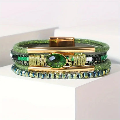 Mehrreihiges Smaragd-Armband