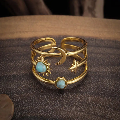 🌙✨ Ring Sonne & Mond – Kosmische Harmonie