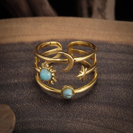 🌙✨ Ring Sonne & Mond – Kosmische Harmonie
