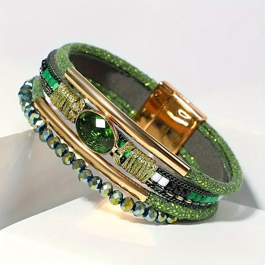 Mehrreihiges Smaragd-Armband