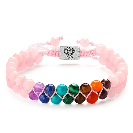 7-Chakra-Armband Rosa – Harmonie & Positive Energie