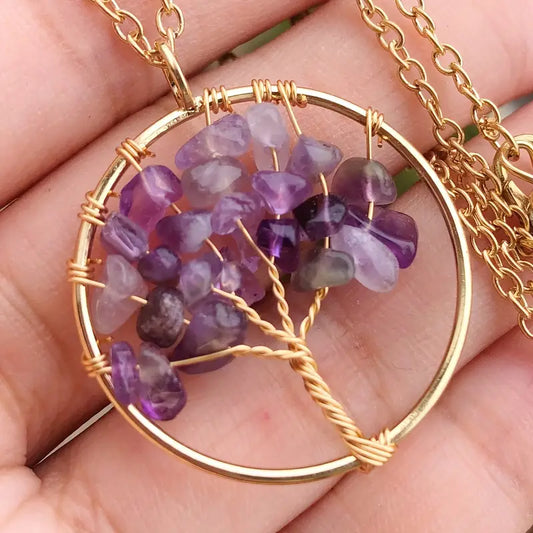 Lebensbaum aus Amethyst – Halskette Energie & Gelassenheit