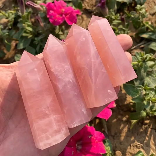 Rosenquarz – Natürliche Kristallspitzen