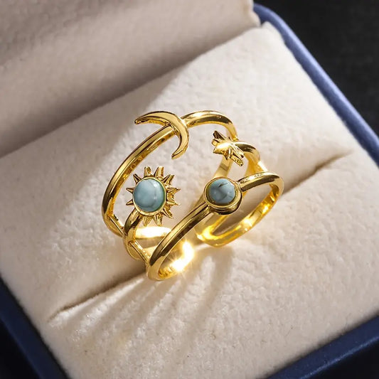 🌙✨ Ring Sonne & Mond – Kosmische Harmonie